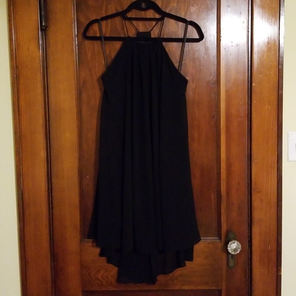 Asos high neck backless swing dress, beaded